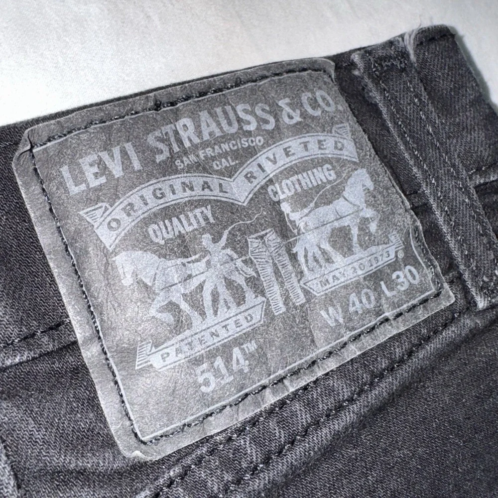 Levi's 514 Jeans Men's 38x28* Slim Fit Straight Leg Black Denim Y2K 5 Pocket EUC